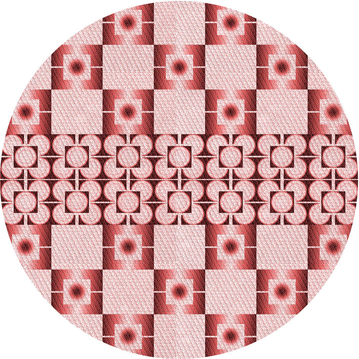 Square Patterned Red Rug, pat2324rd