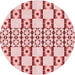 Square Patterned Red Rug, pat2324rd