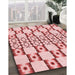 Machine Washable Transitional Red Rug in a Family Room, wshpat2324rd