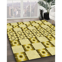 Patterned Dark Golden Brown Rug, pat2324yw