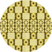 Square Patterned Dark Golden Brown Rug, pat2324yw