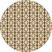 Square Patterned Khaki Gold Rug, pat2325brn