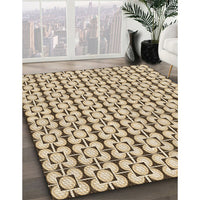 Patterned Khaki Gold Rug, pat2325brn