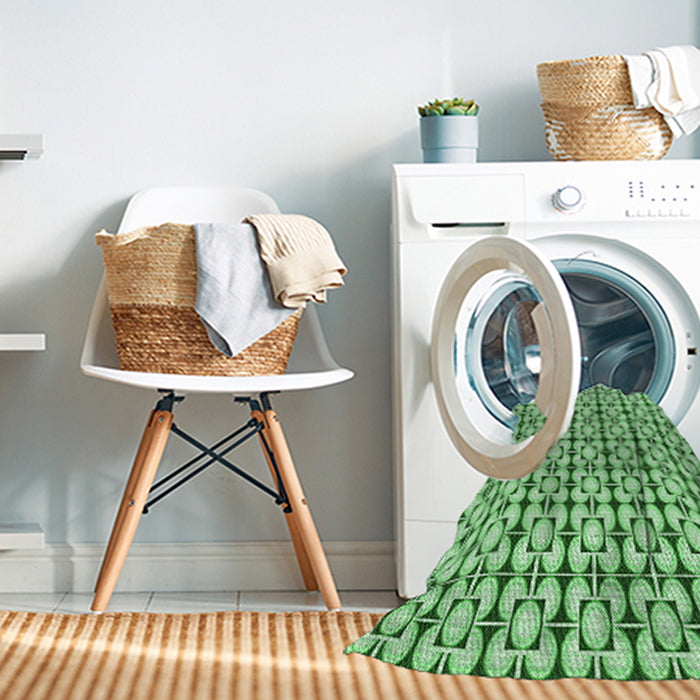 Machine Washable Transitional Jade Green Rug in a Washing Machine, wshpat2325grn