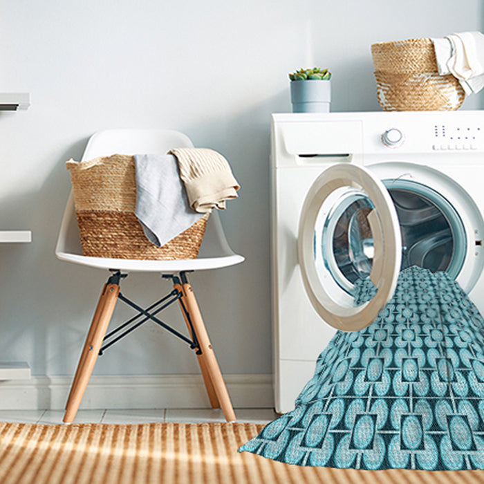 Machine Washable Transitional Blue Rug in a Washing Machine, wshpat2325lblu