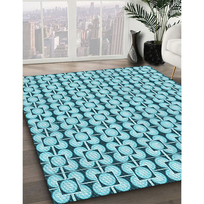 Machine Washable Transitional Blue Rug in a Family Room, wshpat2325lblu