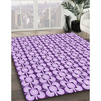 Patterned Blossom Pink Rug, pat2325pur