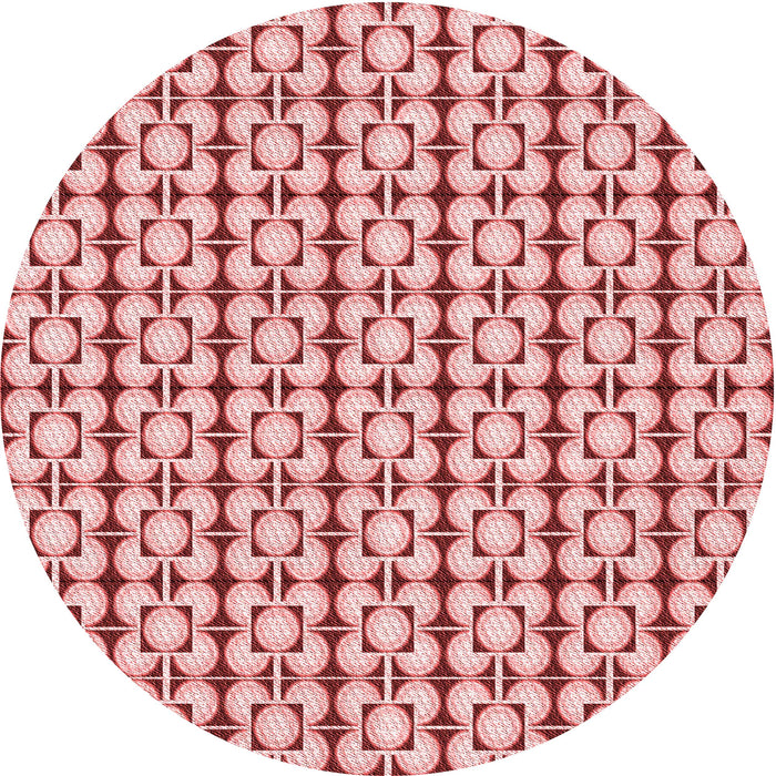 Square Patterned Red Rug, pat2325rd