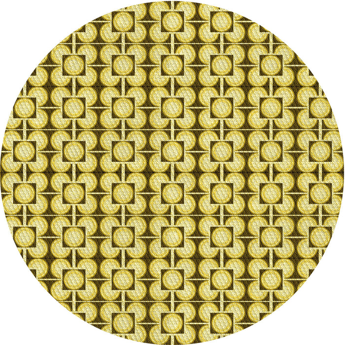 Square Patterned Dark Yellow Green Rug, pat2325yw