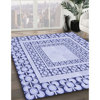 Patterned Blue Rug, pat2326blu