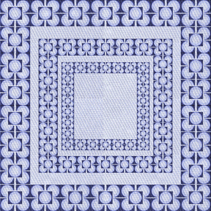 Round Patterned Blue Rug, pat2326blu