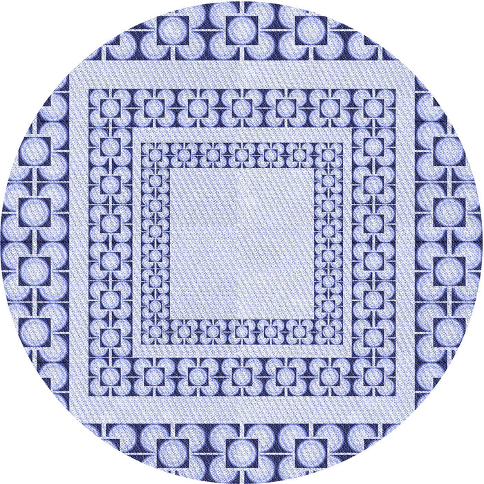Square Patterned Blue Rug, pat2326blu