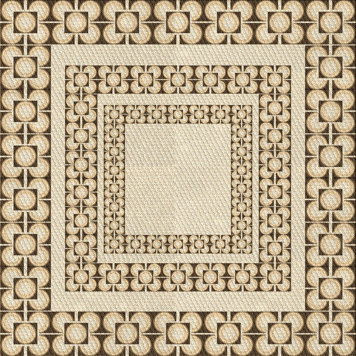 Round Patterned Golden Blonde Gold Rug, pat2326brn