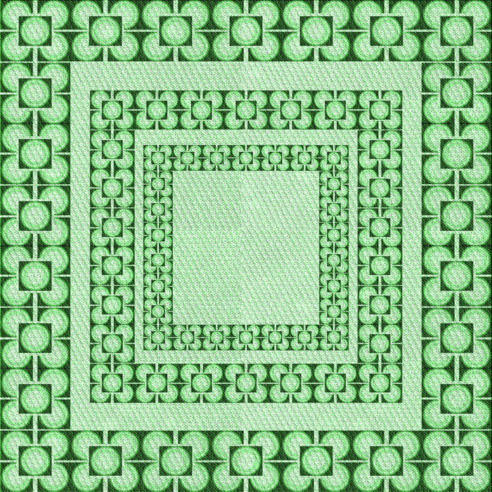 Round Patterned Light Green Rug, pat2326grn