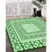 Patterned Light Green Rug in Family Room, pat2326grn