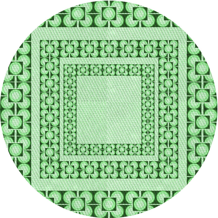 Square Patterned Light Green Rug, pat2326grn