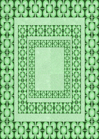 Machine Washable Transitional Light Green Rug, wshpat2326grn