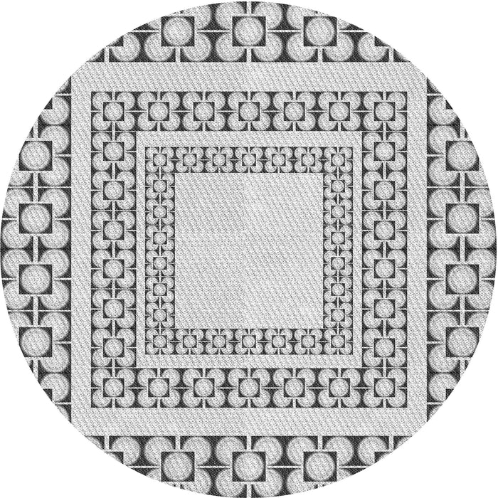 Square Patterned Platinum Gray Rug, pat2326gry