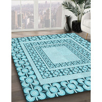 Patterned Blue Rug, pat2326lblu