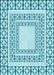 Machine Washable Transitional Blue Rug, wshpat2326lblu