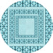 Square Patterned Blue Rug, pat2326lblu