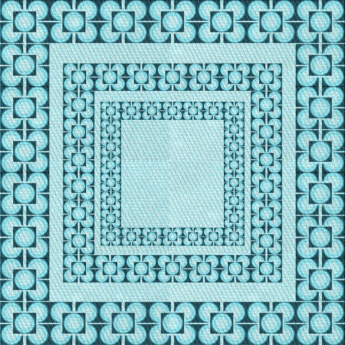 Round Machine Washable Transitional Blue Rug, wshpat2326lblu