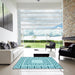 Square Patterned Blue Rug in a Living Room, pat2326lblu