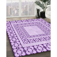 Patterned Blossom Pink Rug, pat2326pur