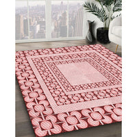 Patterned Red Rug, pat2326rd