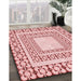 Patterned Red Rug in Family Room, pat2326rd