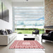 Square Patterned Red Rug in a Living Room, pat2326rd