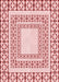 Machine Washable Transitional Red Rug, wshpat2326rd