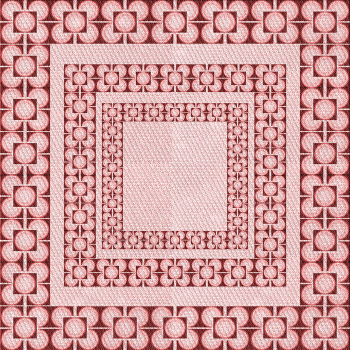 Round Patterned Red Rug, pat2326rd