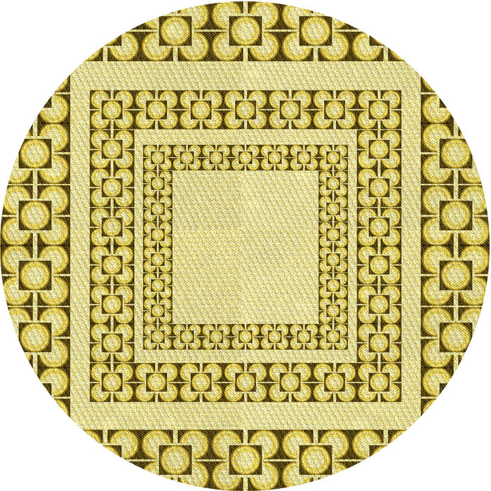 Square Patterned Dark Golden Brown Rug, pat2326yw