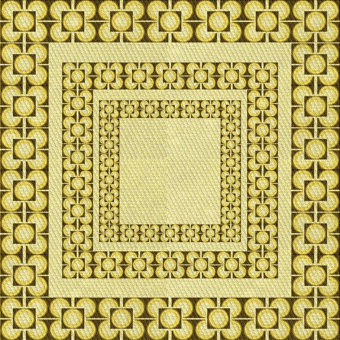 Round Patterned Dark Golden Brown Rug, pat2326yw