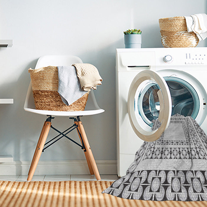 Machine Washable Transitional Gray Rug in a Washing Machine, wshpat2326
