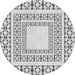 Square Machine Washable Transitional Gray Rug, wshpat2326