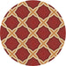 Square Patterned Red Rug, pat2327brn