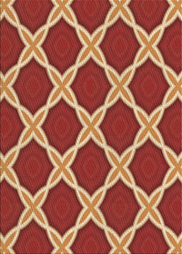 Machine Washable Transitional Red Rug, wshpat2327brn