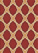 Machine Washable Transitional Red Rug, wshpat2327brn