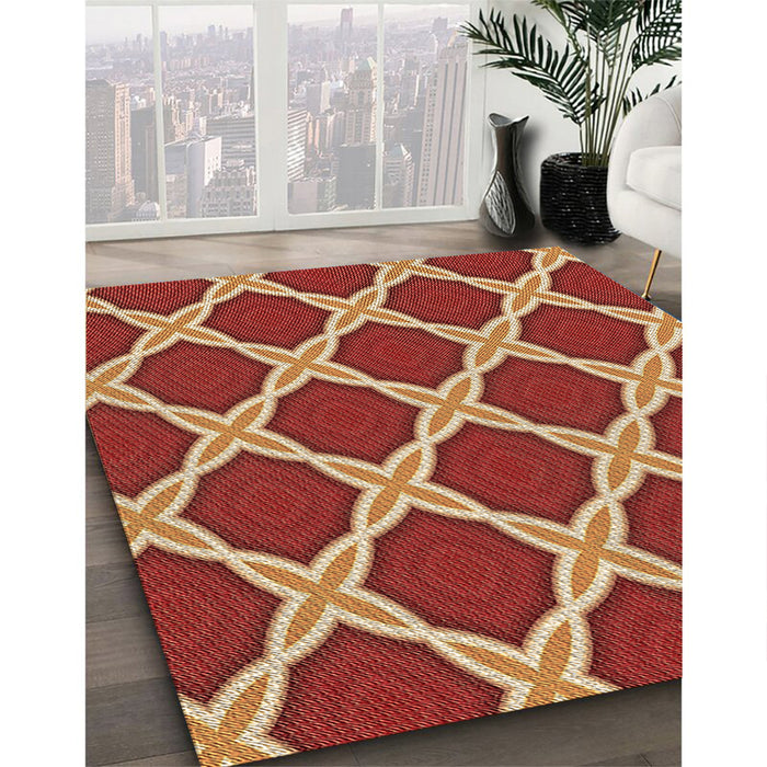 Machine Washable Transitional Red Rug in a Family Room, wshpat2327brn