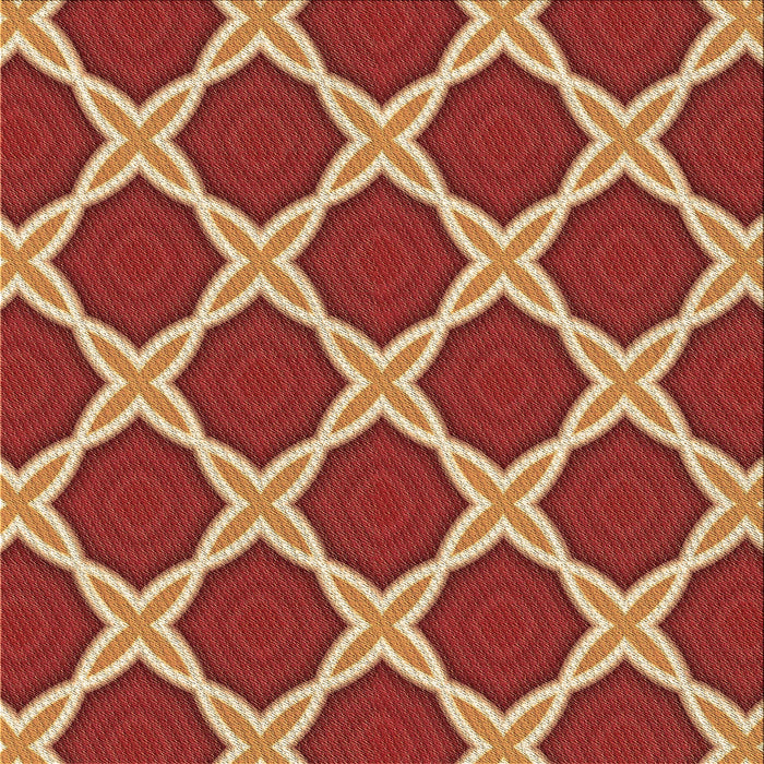 Round Patterned Red Rug, pat2327brn