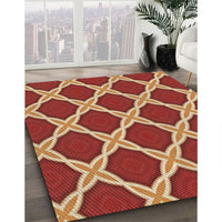 Patterned Red Rug, pat2327brn