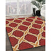 Patterned Red Rug in Family Room, pat2327brn