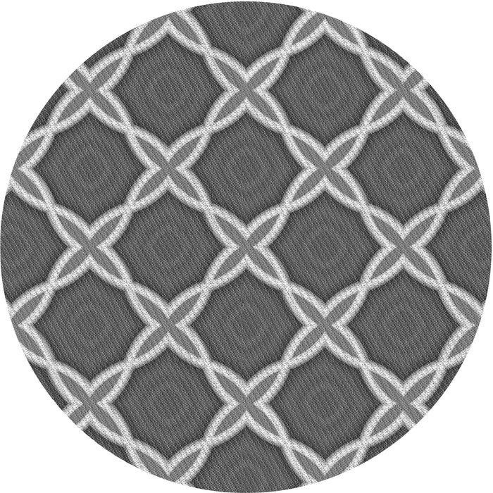 Square Patterned Dark Gray Rug, pat2327gry