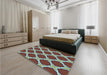 Patterned Saffron Red Rug in a Bedroom, pat2327lblu