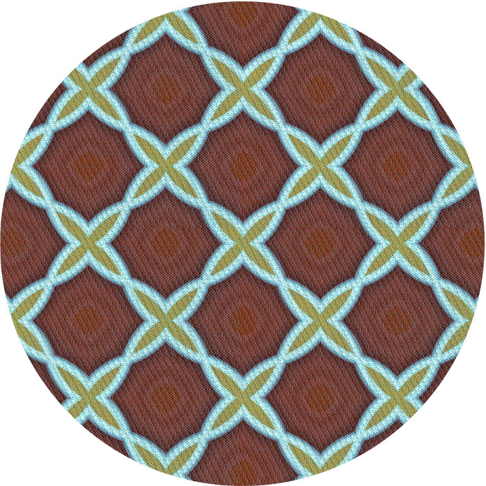 Square Patterned Saffron Red Rug, pat2327lblu