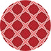 Square Patterned Red Rug, pat2327rd