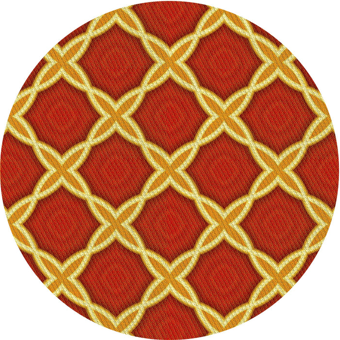 Square Patterned Orange Rug, pat2327yw