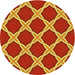 Square Patterned Orange Rug, pat2327yw